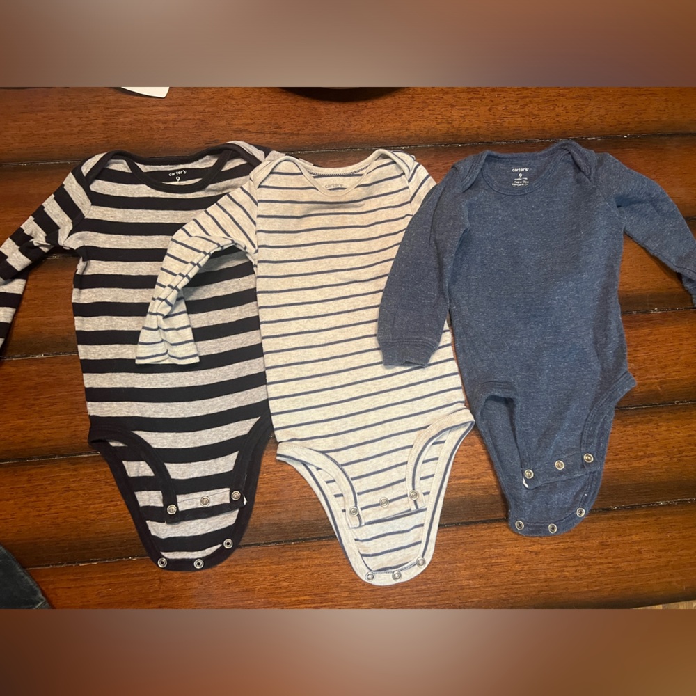 Bundle 3 long sleeve Carters 9 month onesies